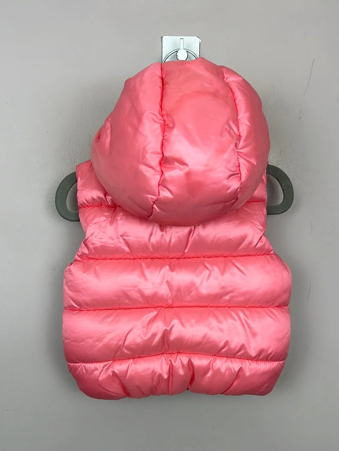Next pink shine hooded gilet 9-12m