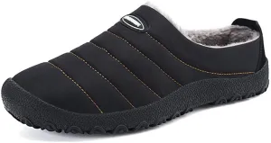 NXY Men's Anti-Slip Winter House Slippers Fur Lined Slip On Indoor Outdoor Women Clog Loafers