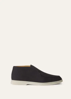 Open Walk Boots in Caviar Suede