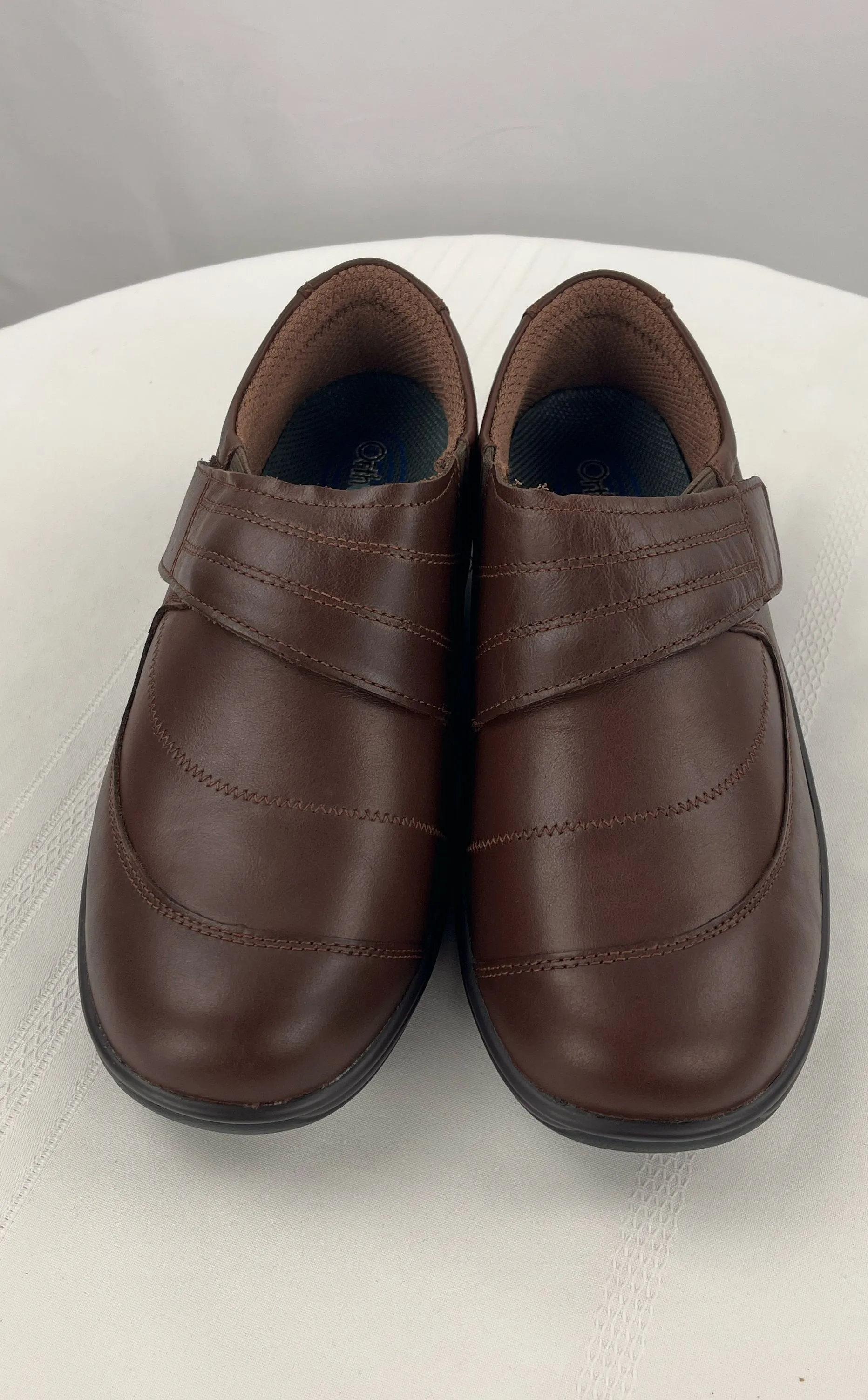 Orthofeet Women's Orthopedic Brown Leather Emily Casual Shoes Size 9 W NIB