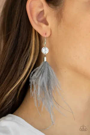 Paparazzi Feathered Flamboyance Earrings Silver