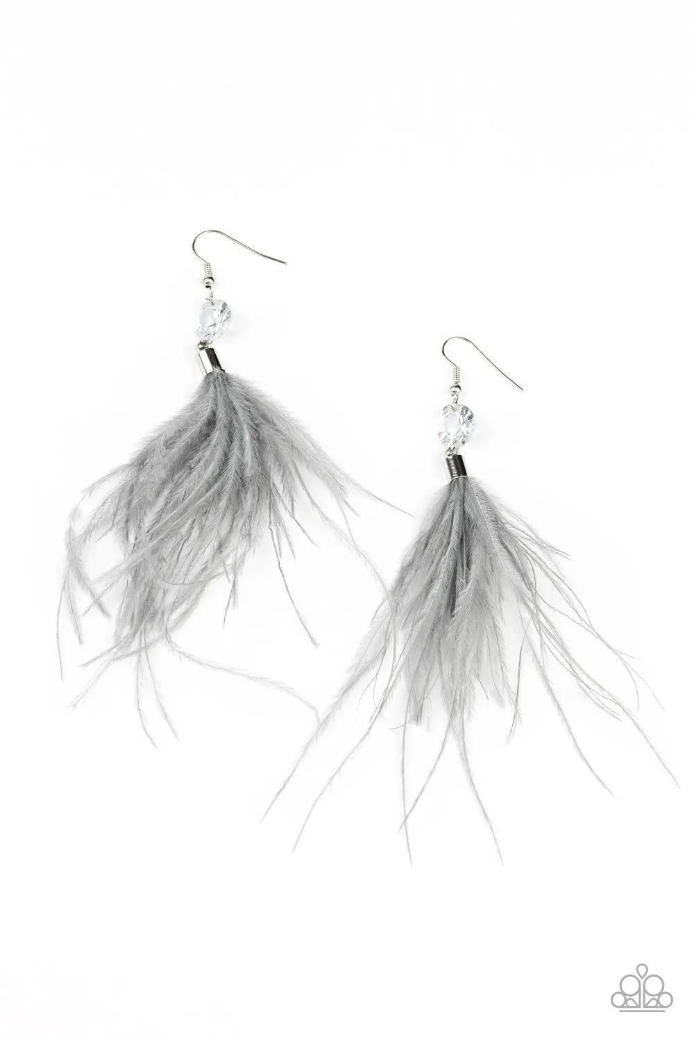 Paparazzi Feathered Flamboyance Earrings Silver
