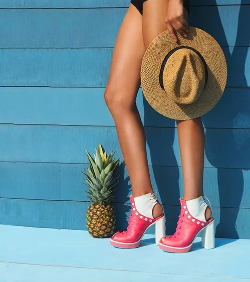 Pink Mallows Cutout Ankle Booties