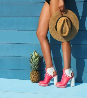 Pink Mallows Cutout Ankle Booties