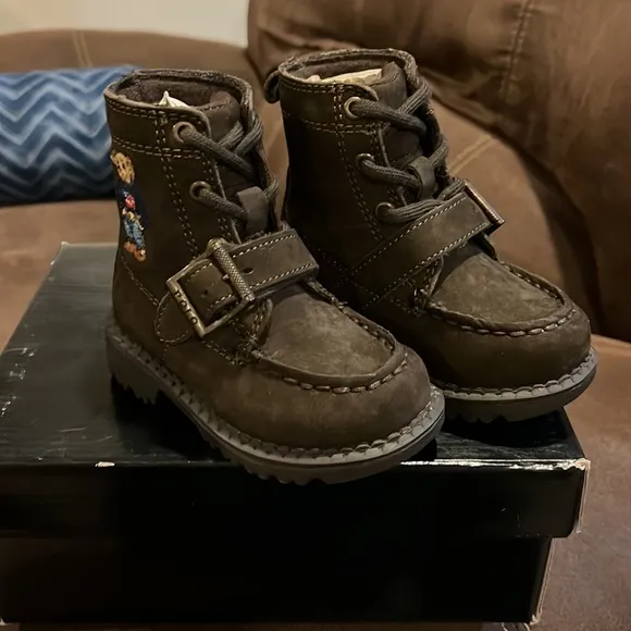 Polo Ralph Lauren Ranger USA Sweater flag Bear boots Boys Girls Infant Toddler 5