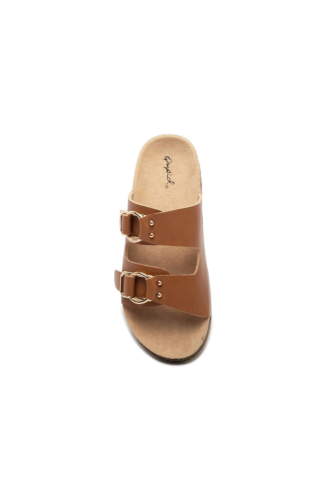 Qupid Two Band Slide Sandal