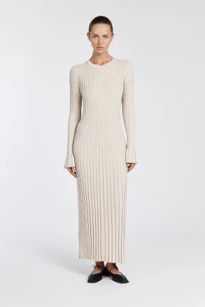 Ribbed Knit Maxi Dress | Long Sleeve | Sleek & Minimal