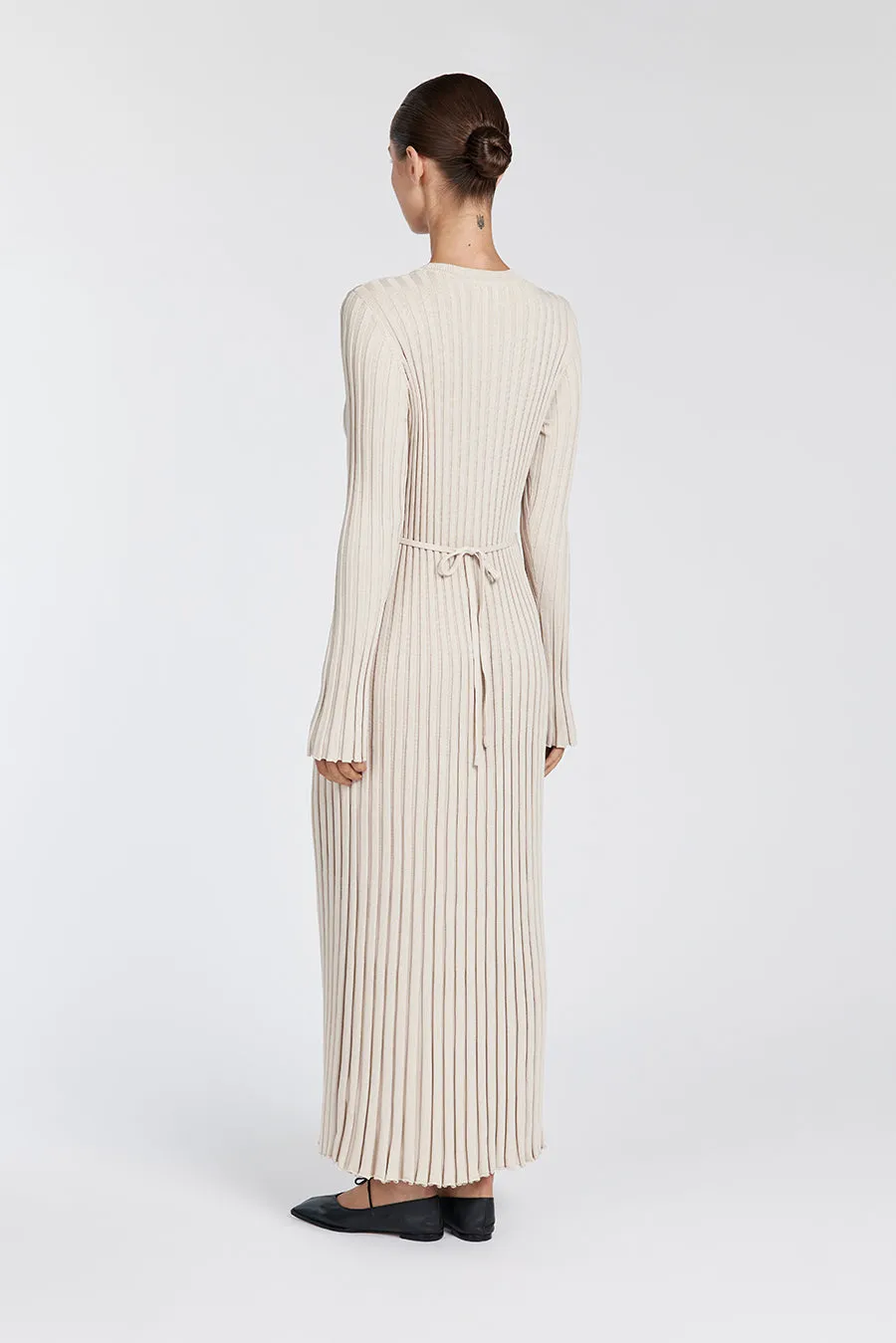 Ribbed Knit Maxi Dress | Long Sleeve | Sleek & Minimal