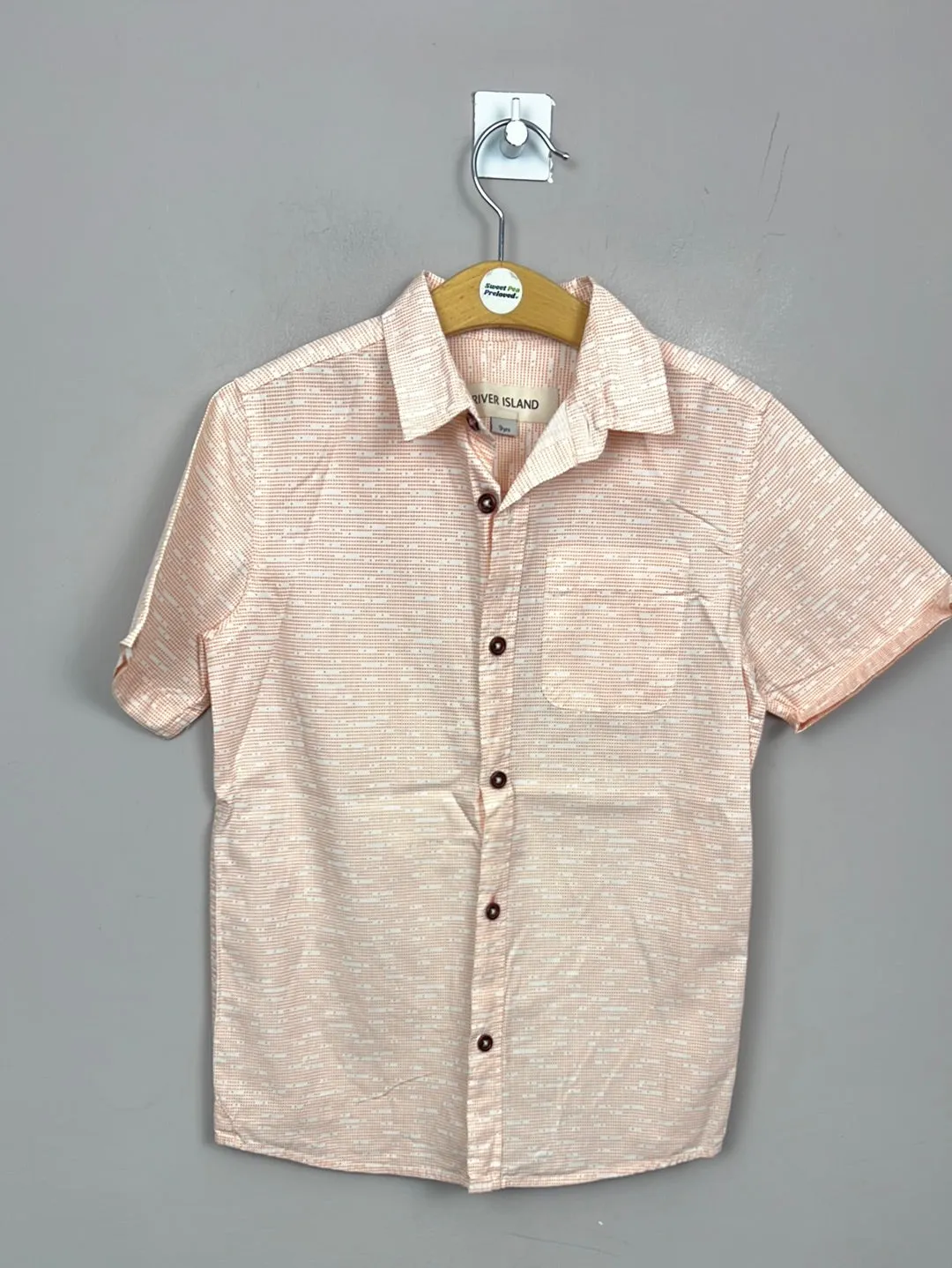 River Island peach short sleeve shirt 9y