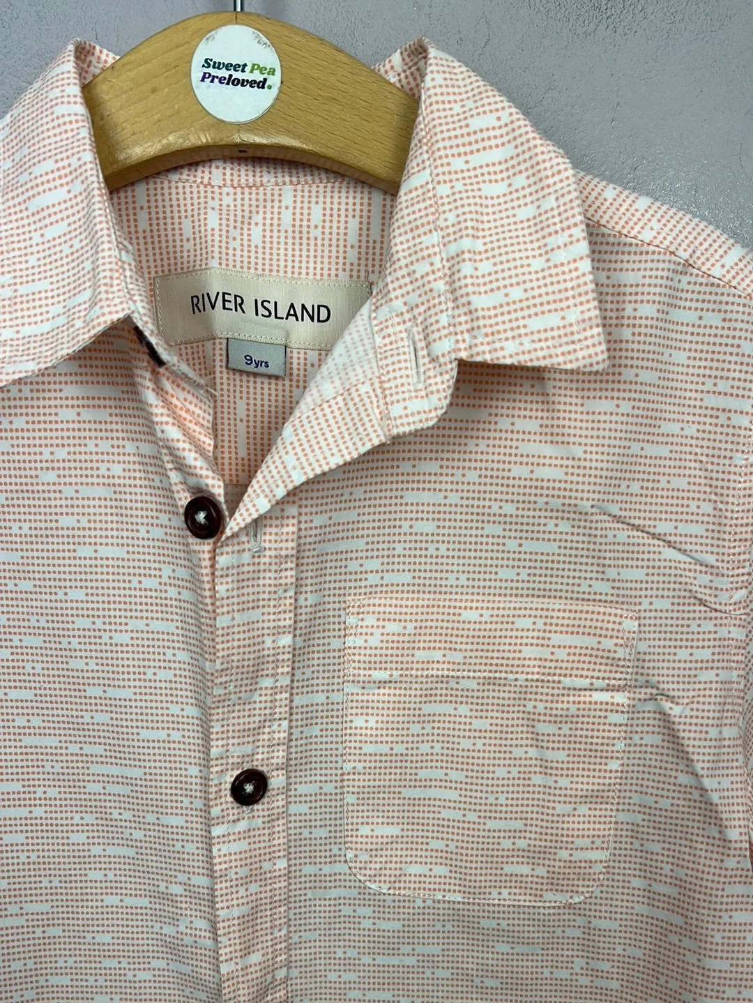 River Island peach short sleeve shirt 9y