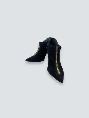 Roland Mouret Size 37.5 Black Suede Zip Up Boots