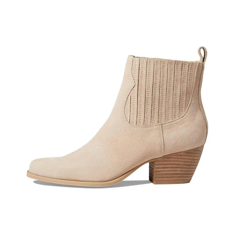 Sahara Dune Suede Western Ankle Boots