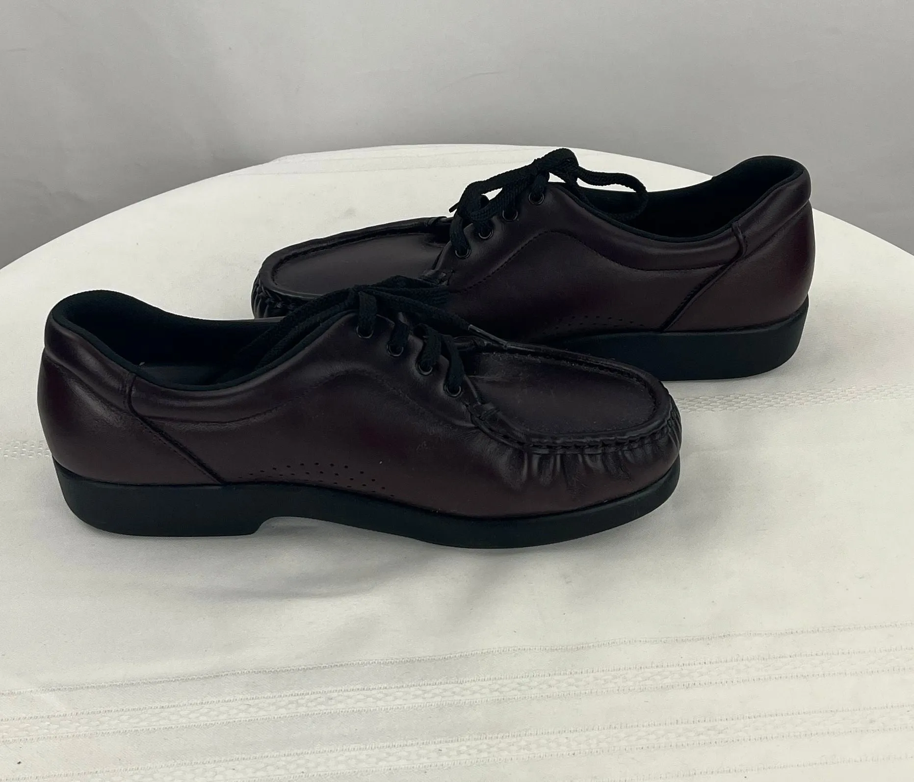 SAS Women's Take Time Tripad Comfort Burgundy Leather USA Shoes Size 9.5WW