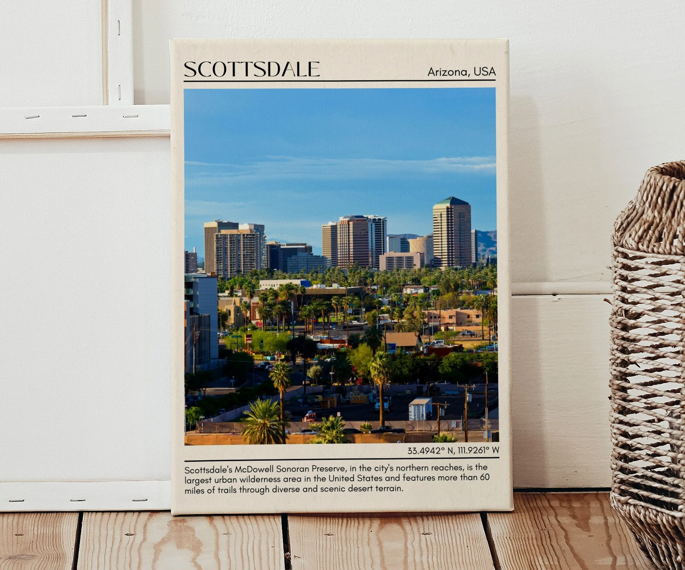 Scottsdale Minimal Wall Art, Arizona, USA