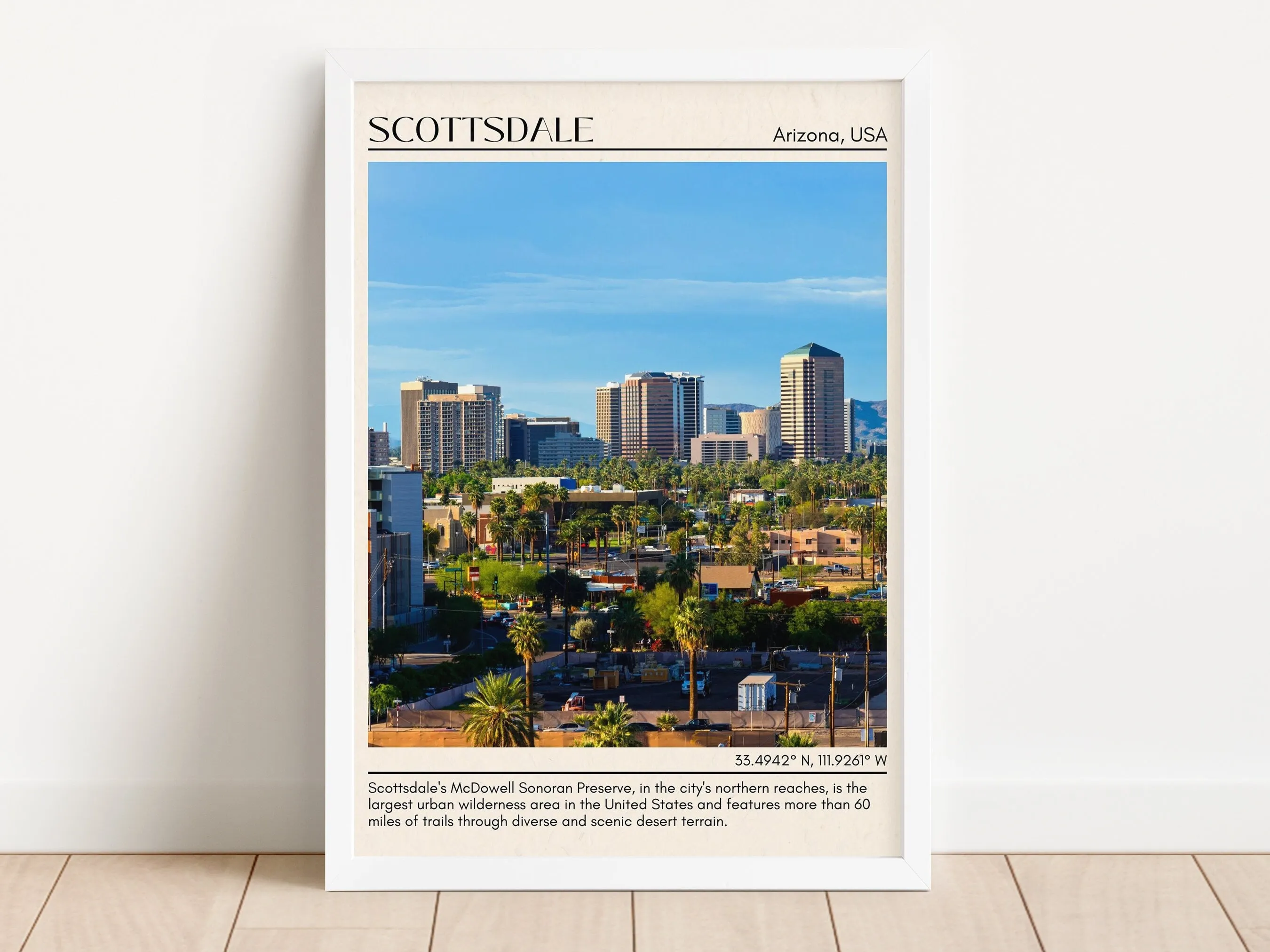 Scottsdale Minimal Wall Art, Arizona, USA