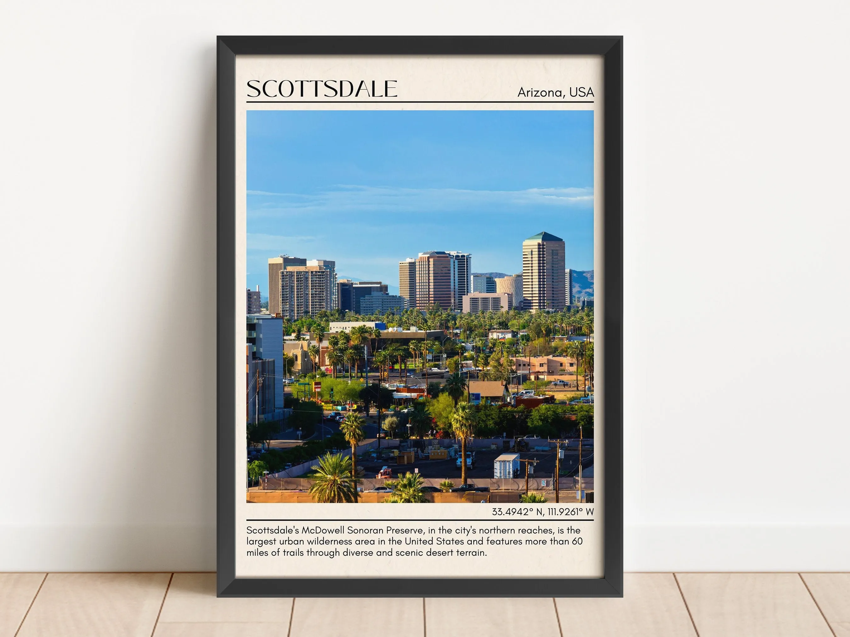 Scottsdale Minimal Wall Art, Arizona, USA