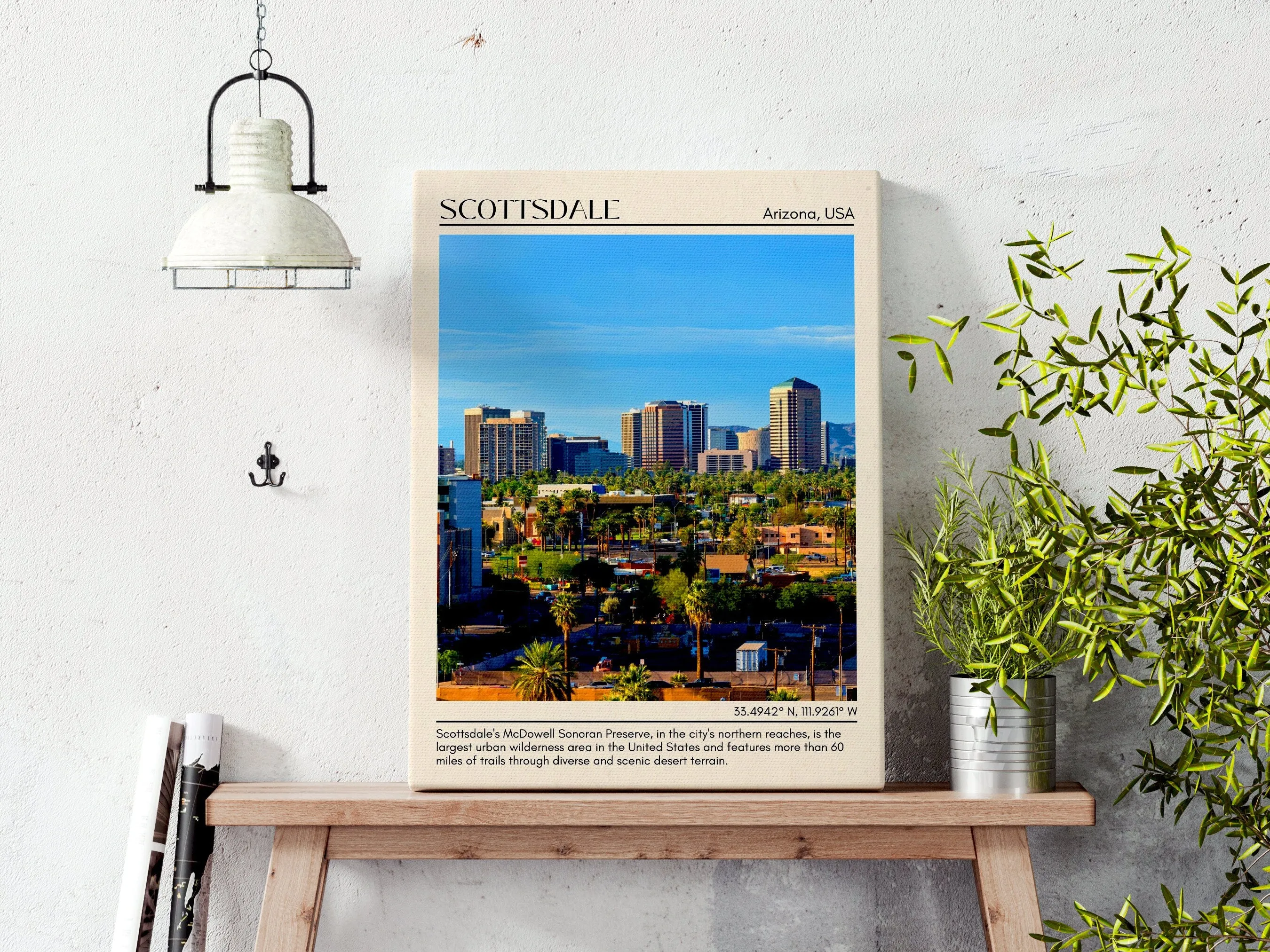 Scottsdale Minimal Wall Art, Arizona, USA