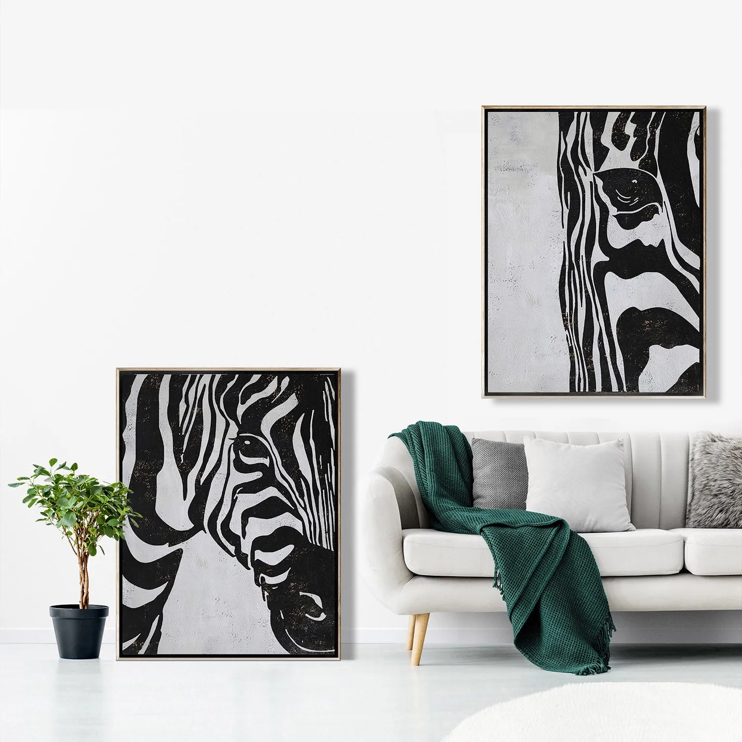 Set of 2 Animal Painting Zebra P102