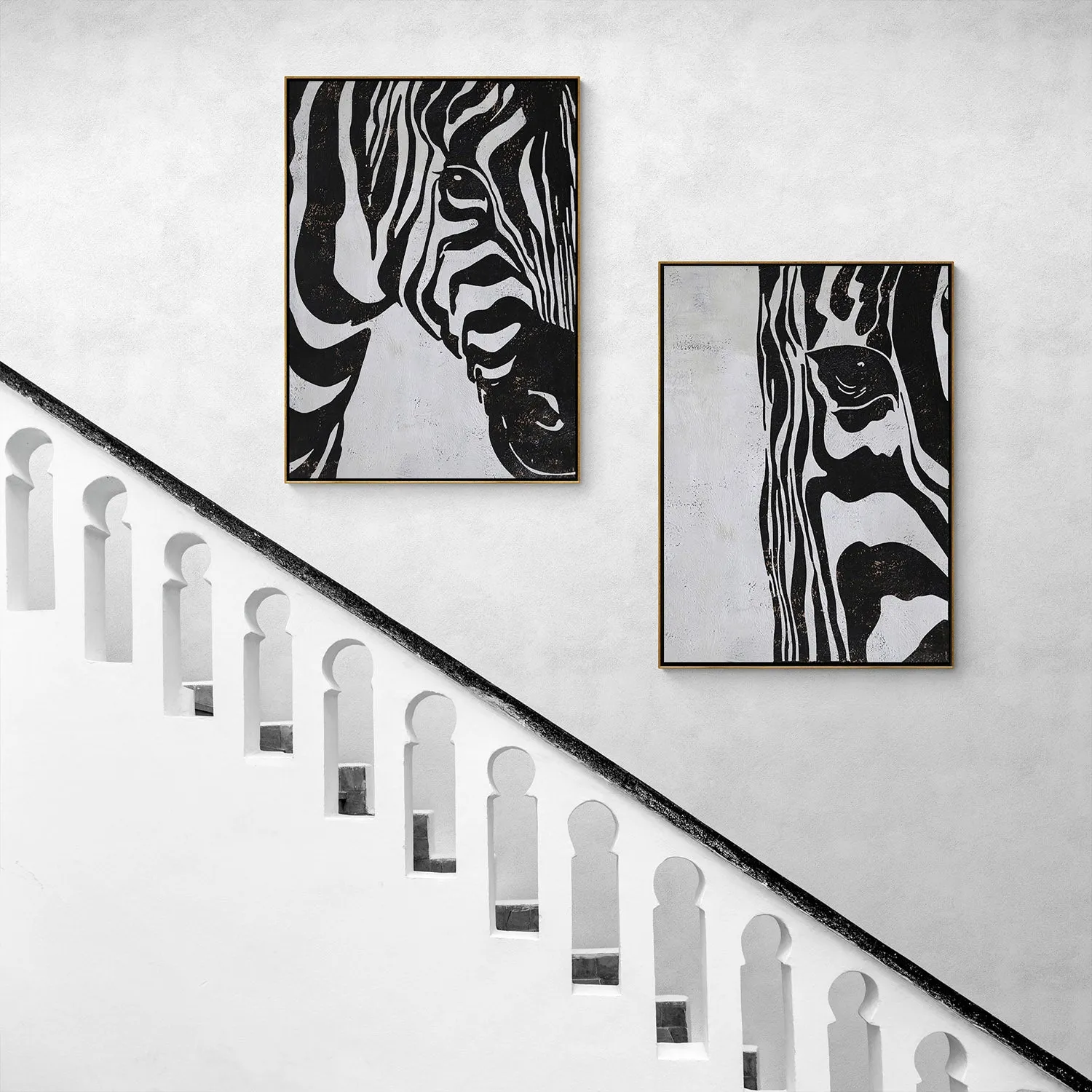 Set of 2 Animal Painting Zebra P102