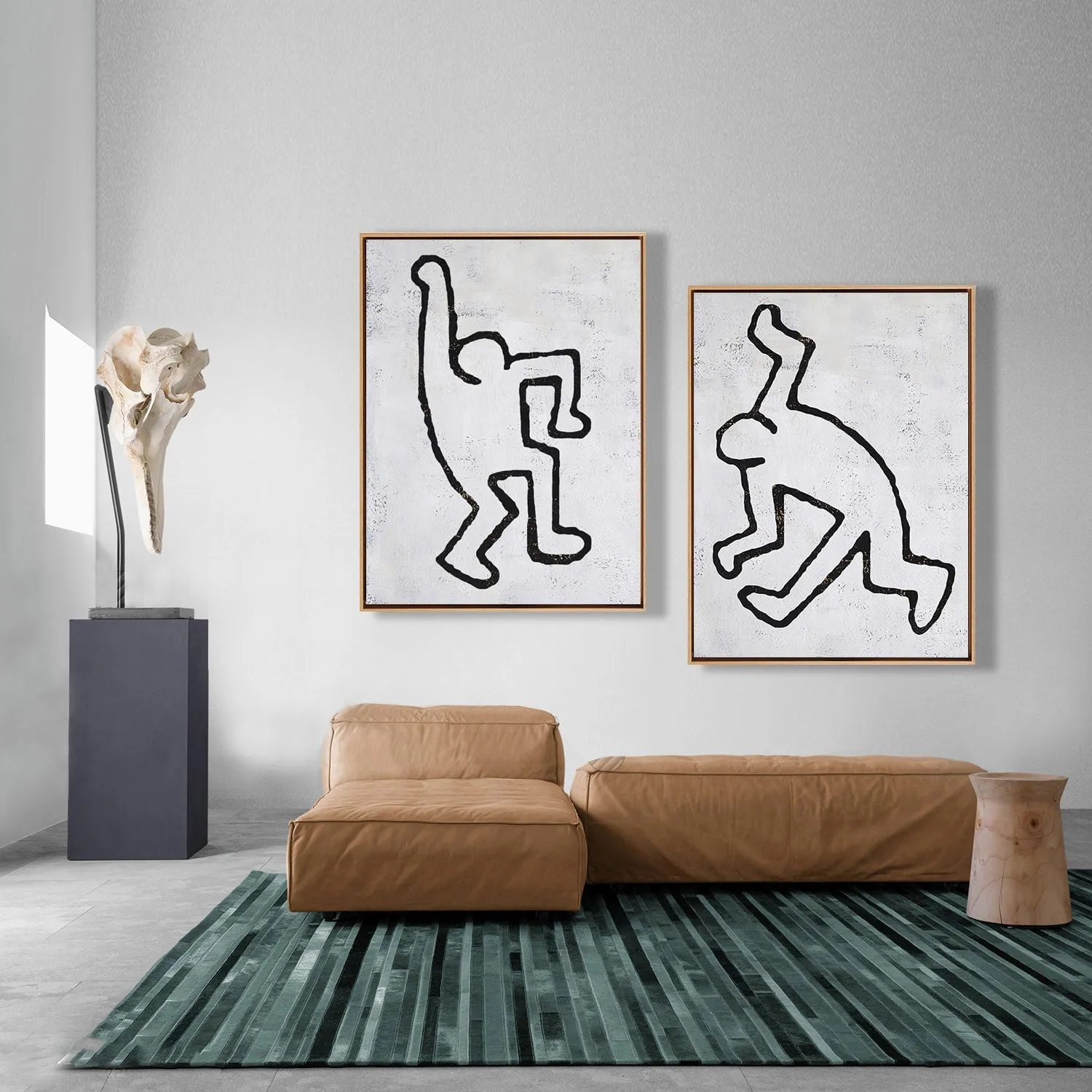 Set of 2 Minimal Painting Dancing Man P85