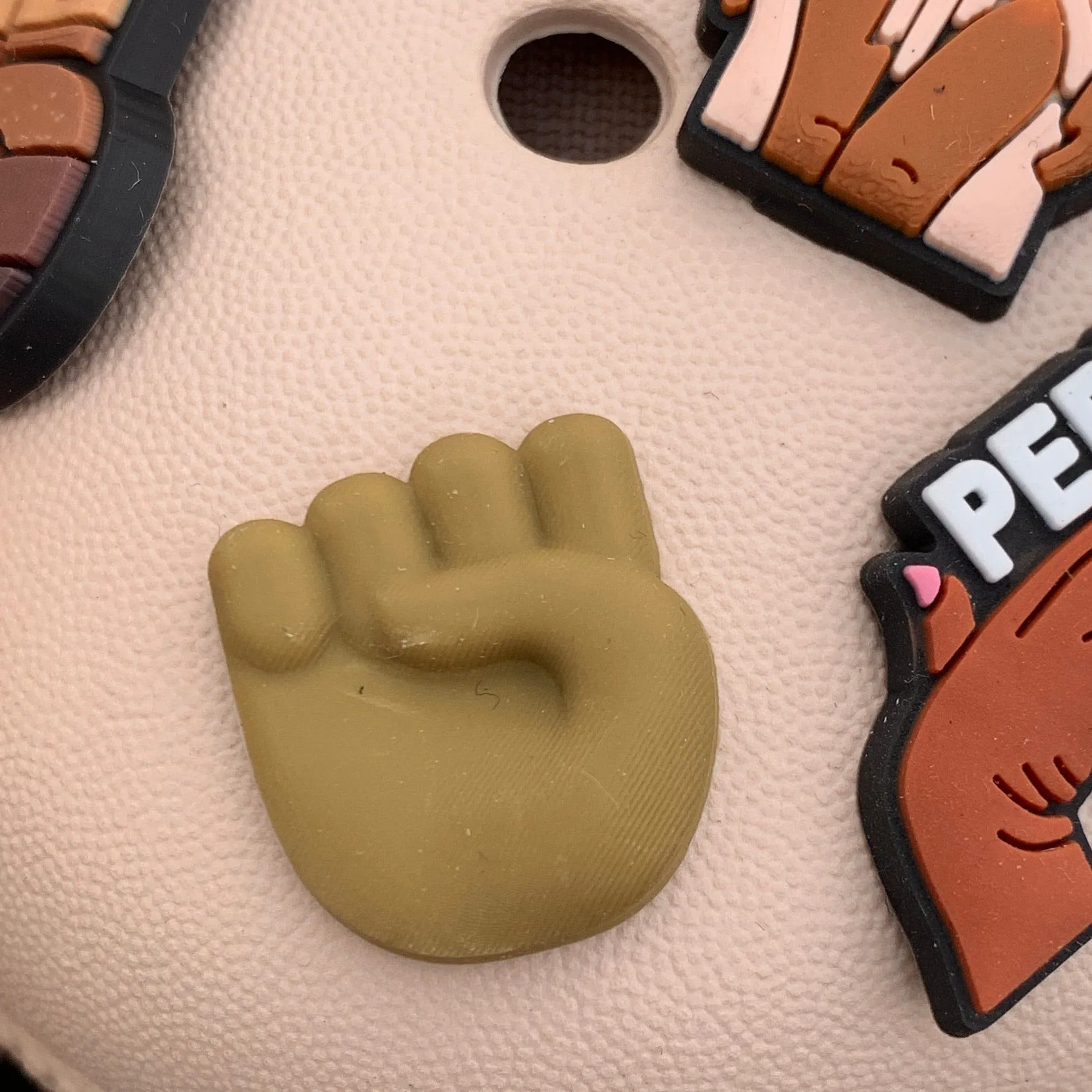 SHOE CHARMS - LIGHT FIST EMOJI