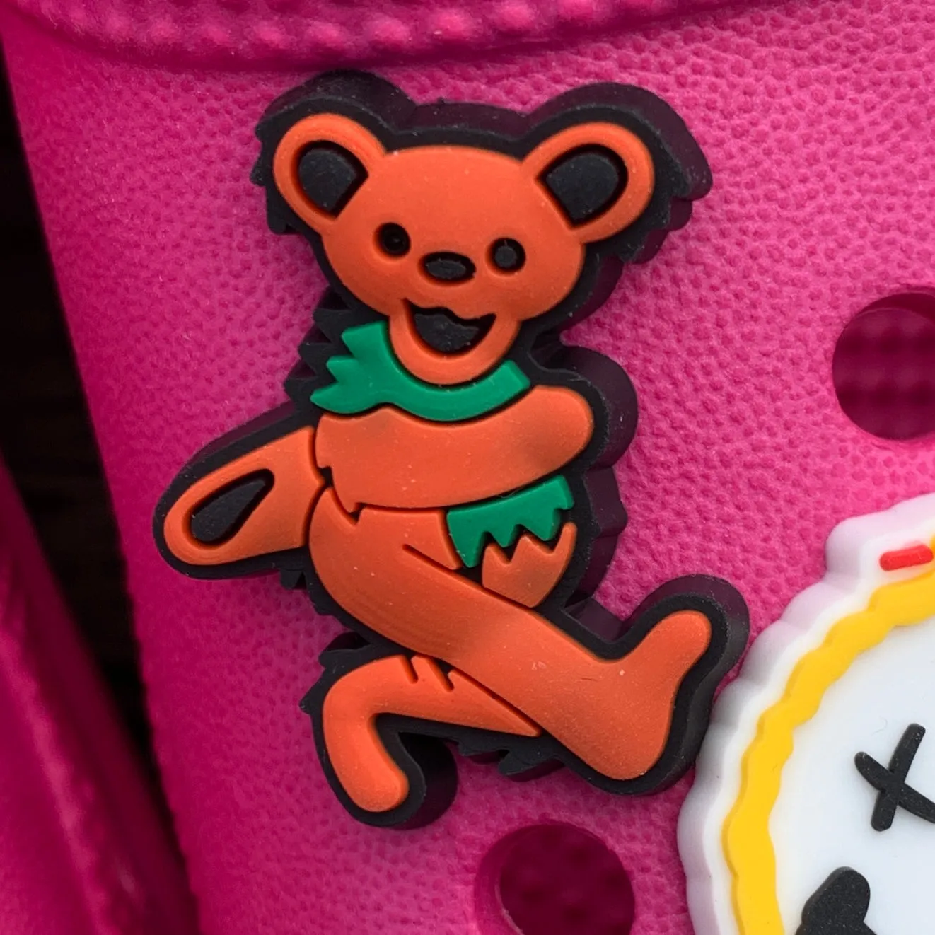 SHOE CHARMS - ORANGE GRATEFUL DEAD DANCING BEAR