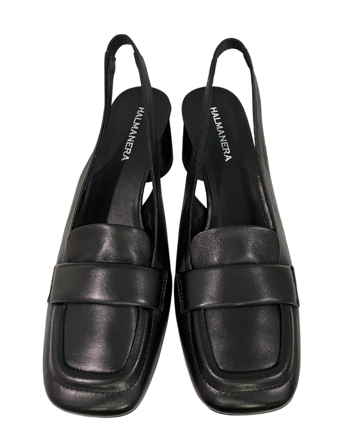 Slingback Loafer with Stack Heel (Baron Black)