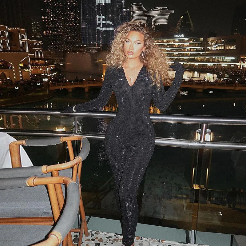 Sophisticated Long Sleeve Black Jumpsuit for Effortless Fall Elegance