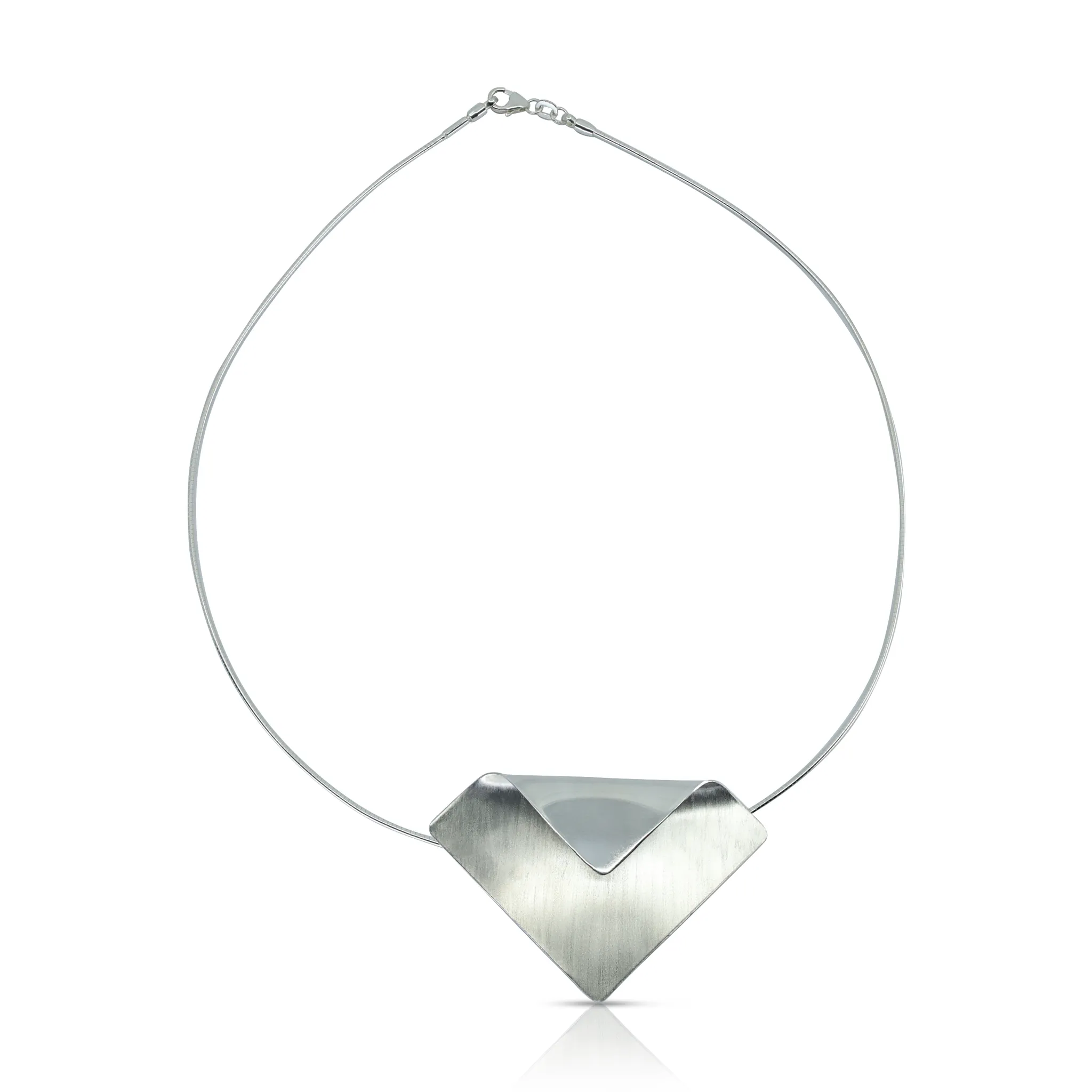Sterling Silver Imperfect Square Necklace