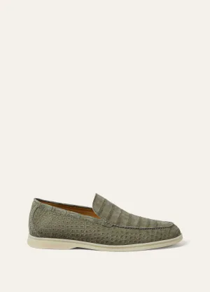 Summer Walk in Military Grey Alligator Leather for Men