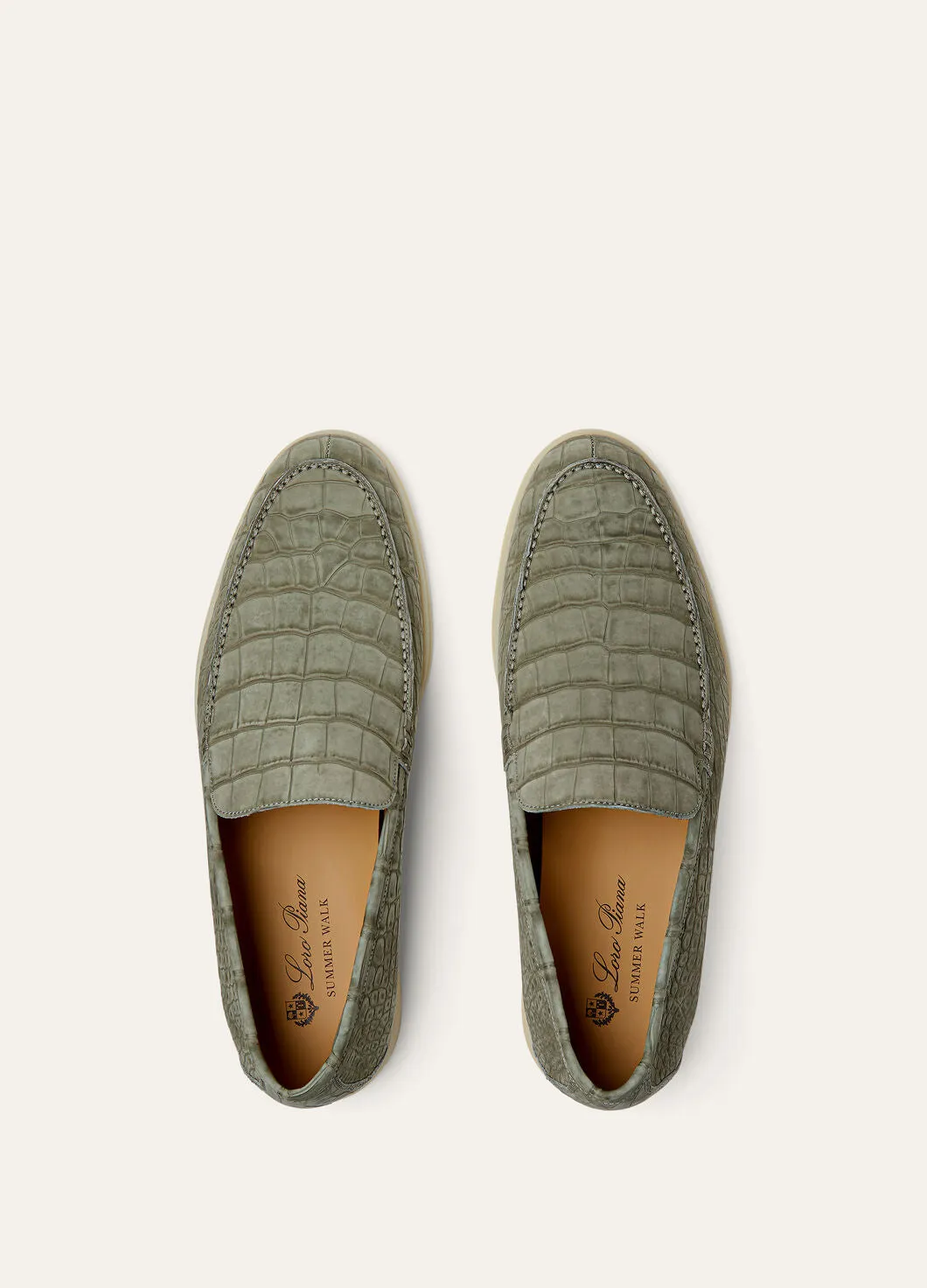 Summer Walk in Military Grey Alligator Leather for Men