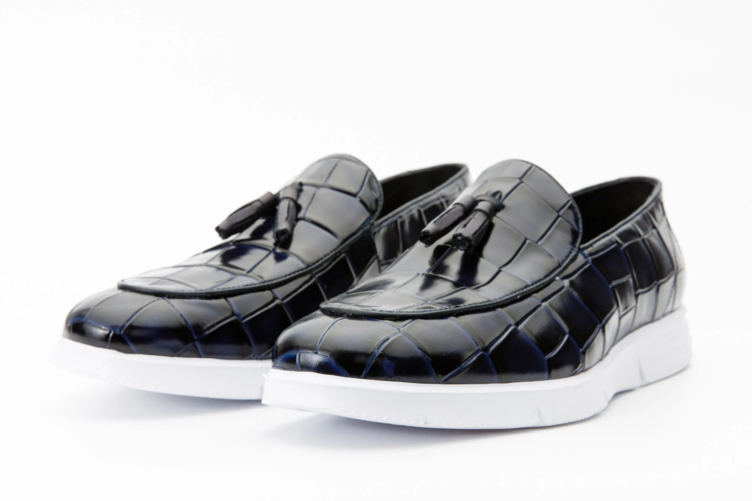 The Parga Navy Blue Leather Tassel Casual Loafer  Men Shoe Final Sale!
