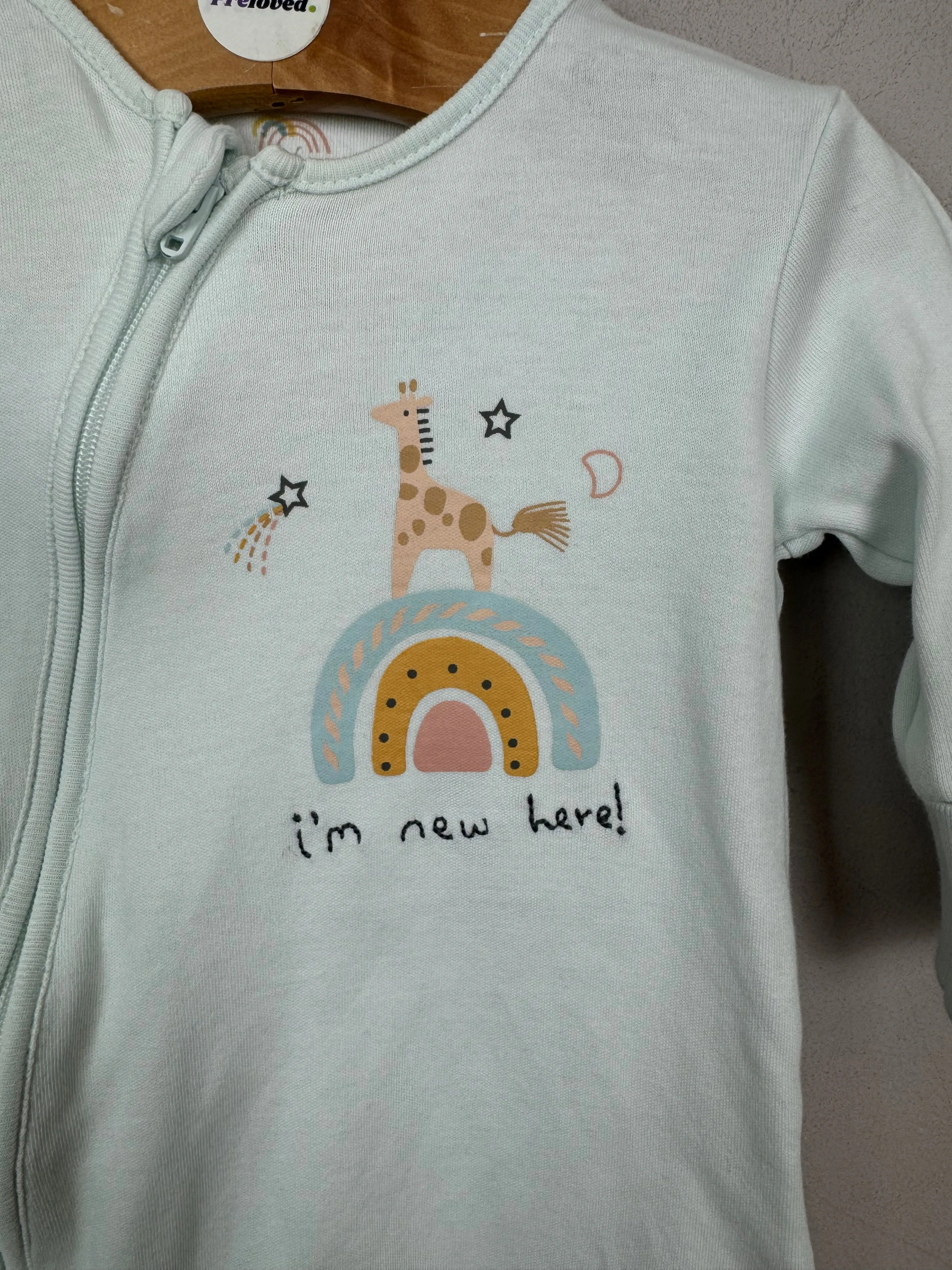 Upto 1m Next New Here Sleepsuit