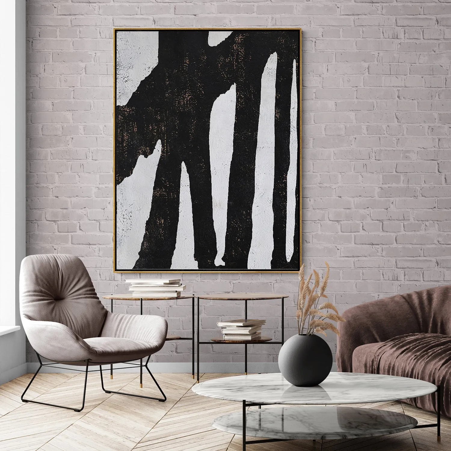 Vertical Minimal Abstract Art H144V
