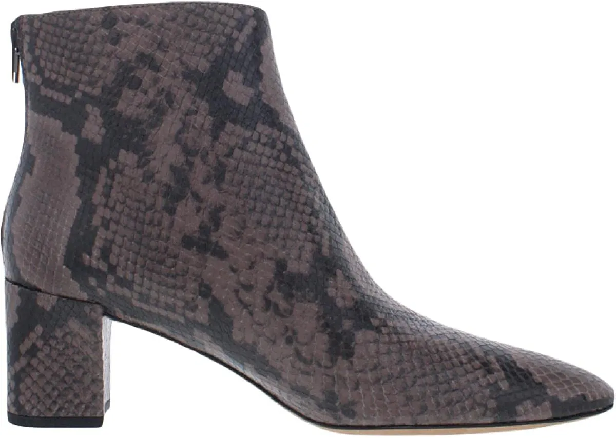 Vince Womens Lora-2 Leather Snake Print Ankle Boots Taupe 8 Medium (B,M)