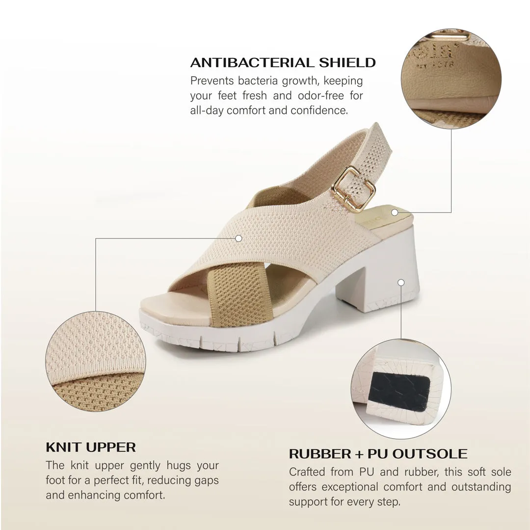 Volterra Flex Knit Heel Sandals (Café)