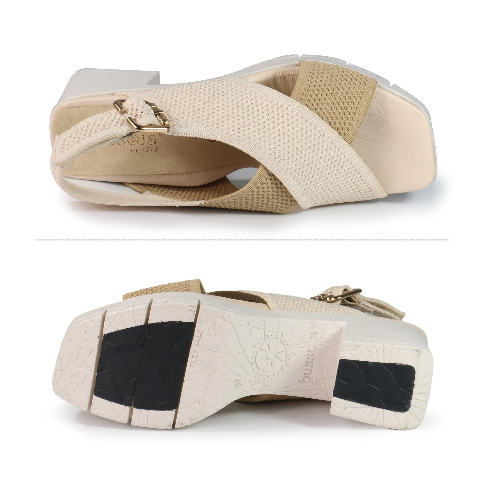Volterra Flex Knit Heel Sandals (Café)