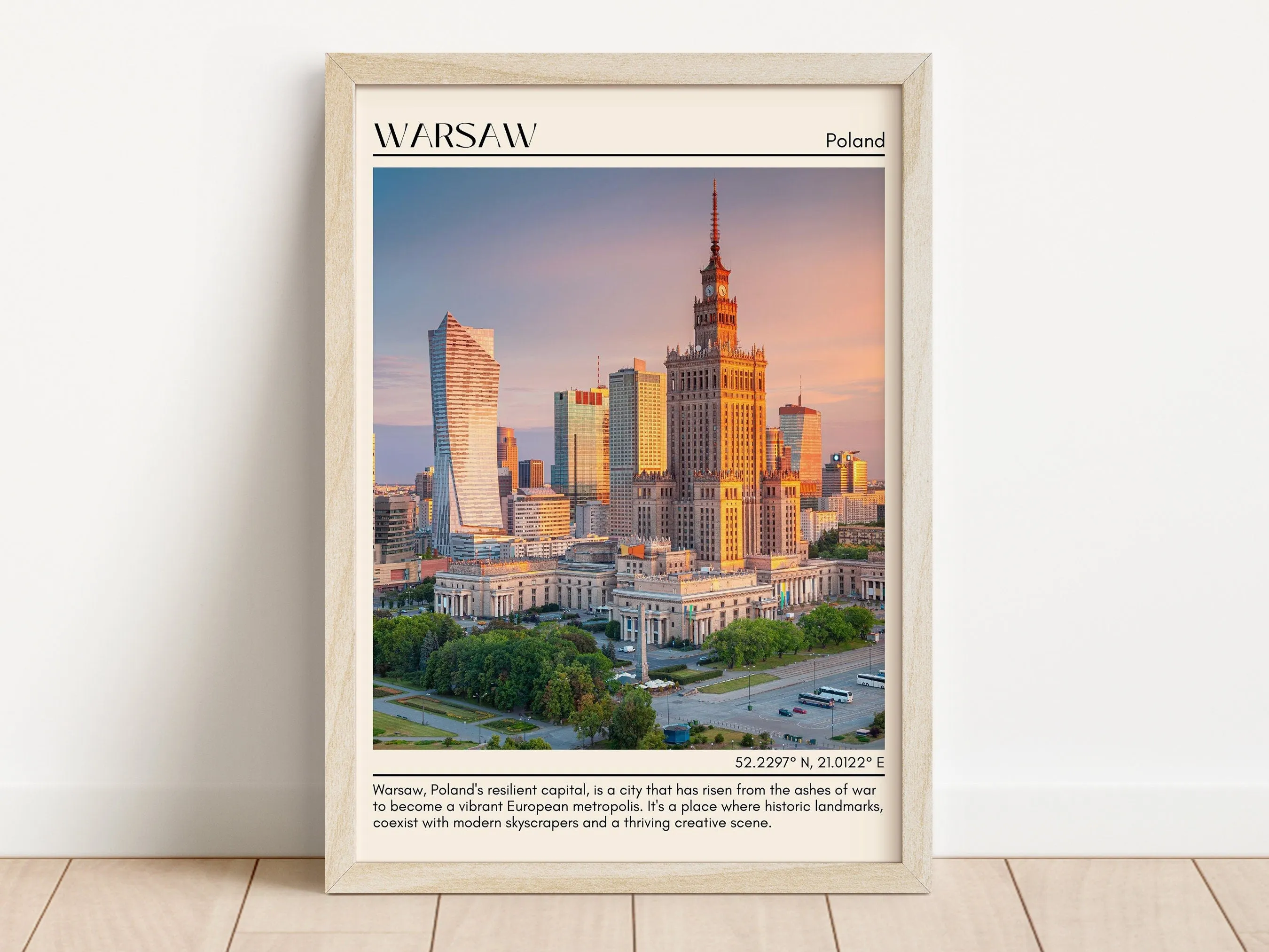 Warsaw Minimal Wall Art, Poland