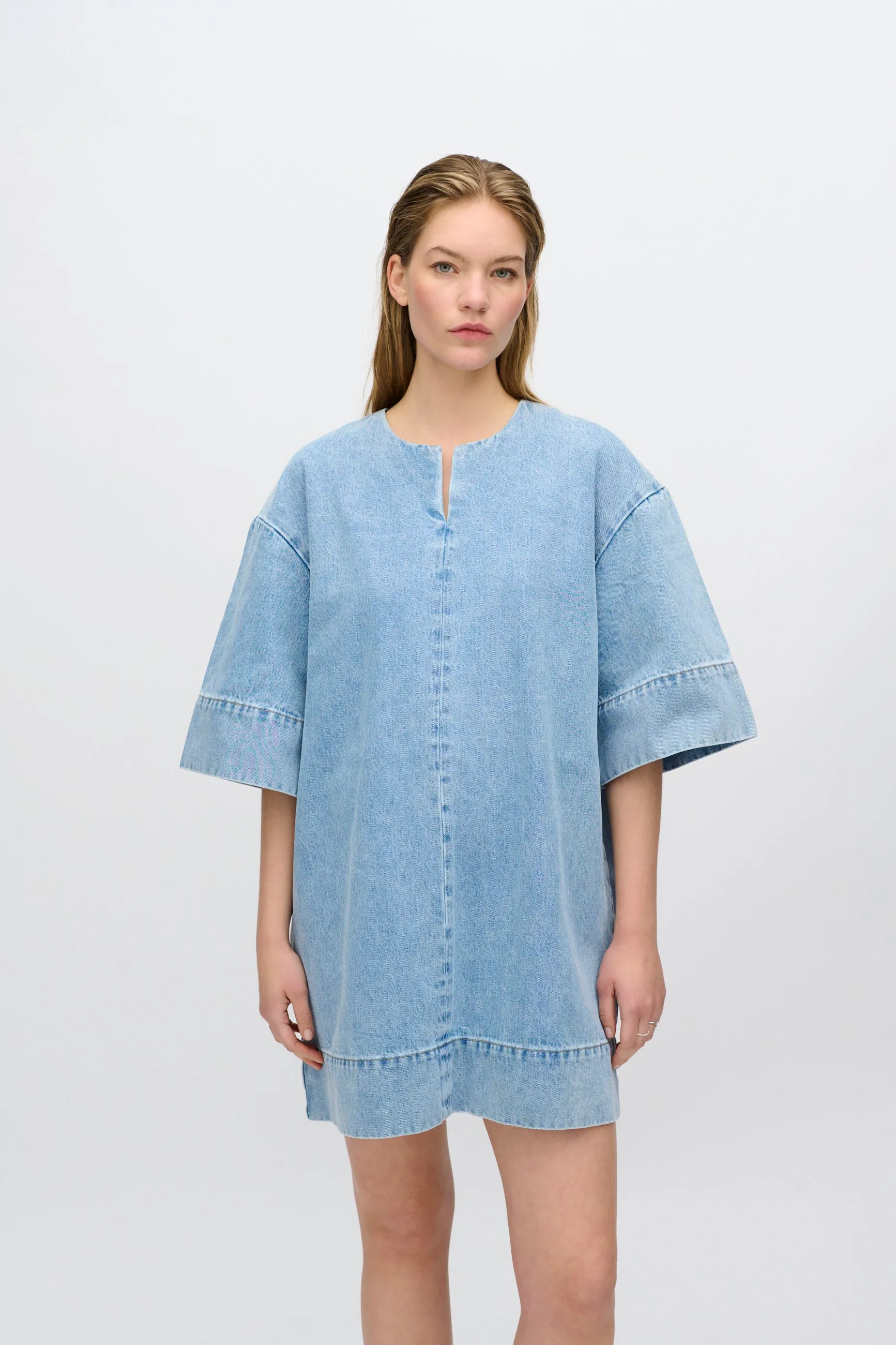 Wilma denim dress 4282 - Light Blue