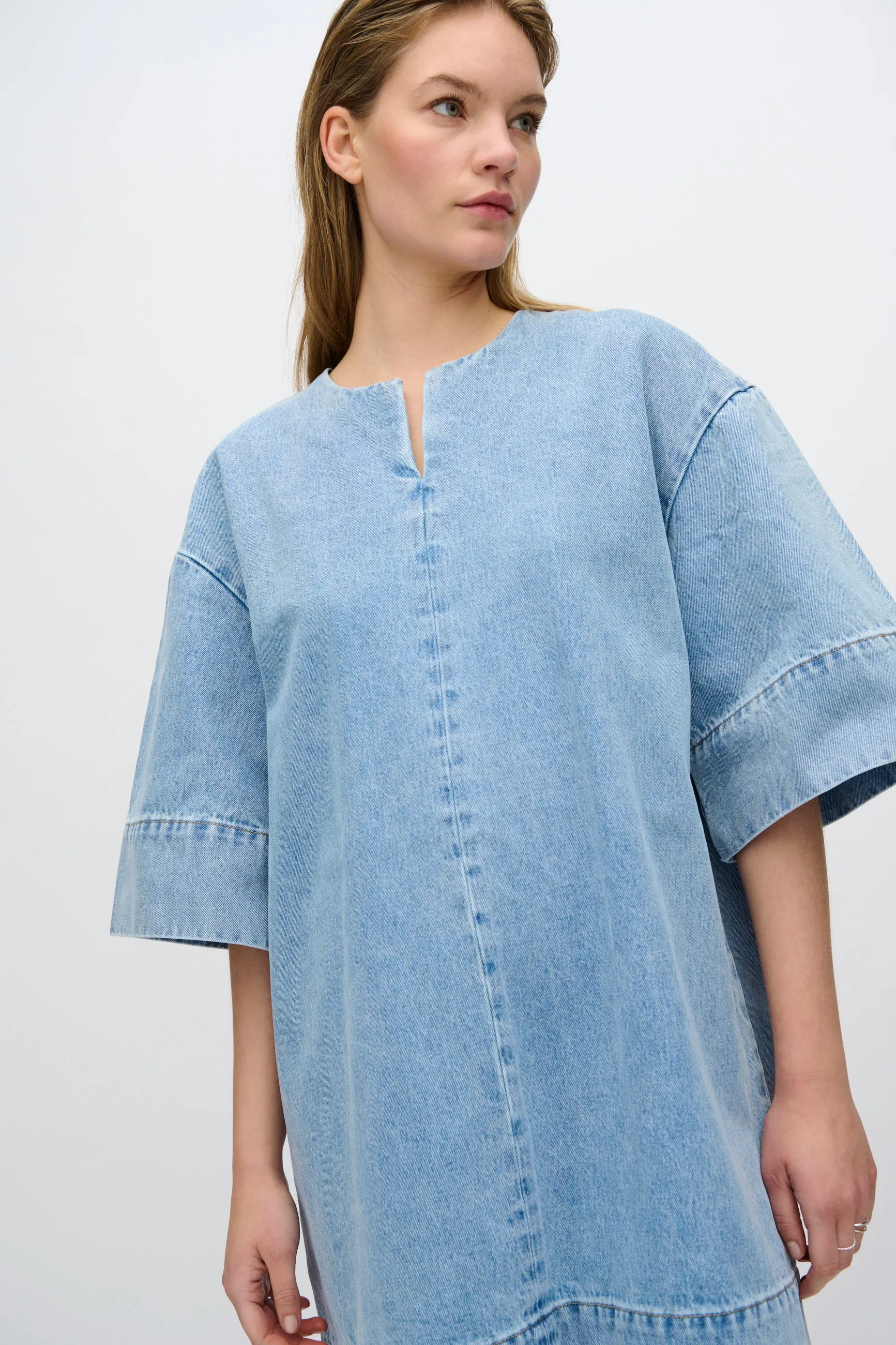 Wilma denim dress 4282 - Light Blue