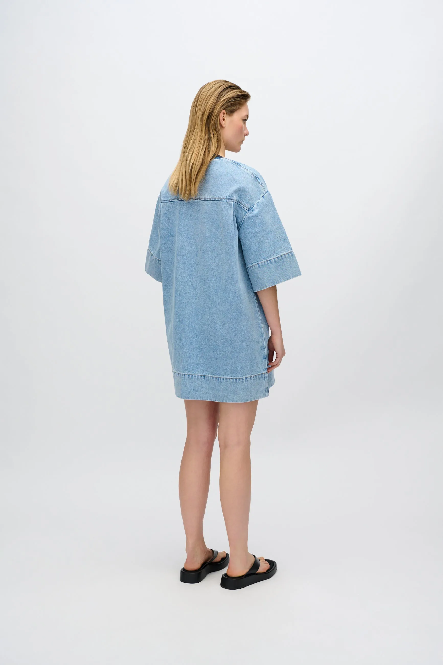 Wilma denim dress 4282 - Light Blue