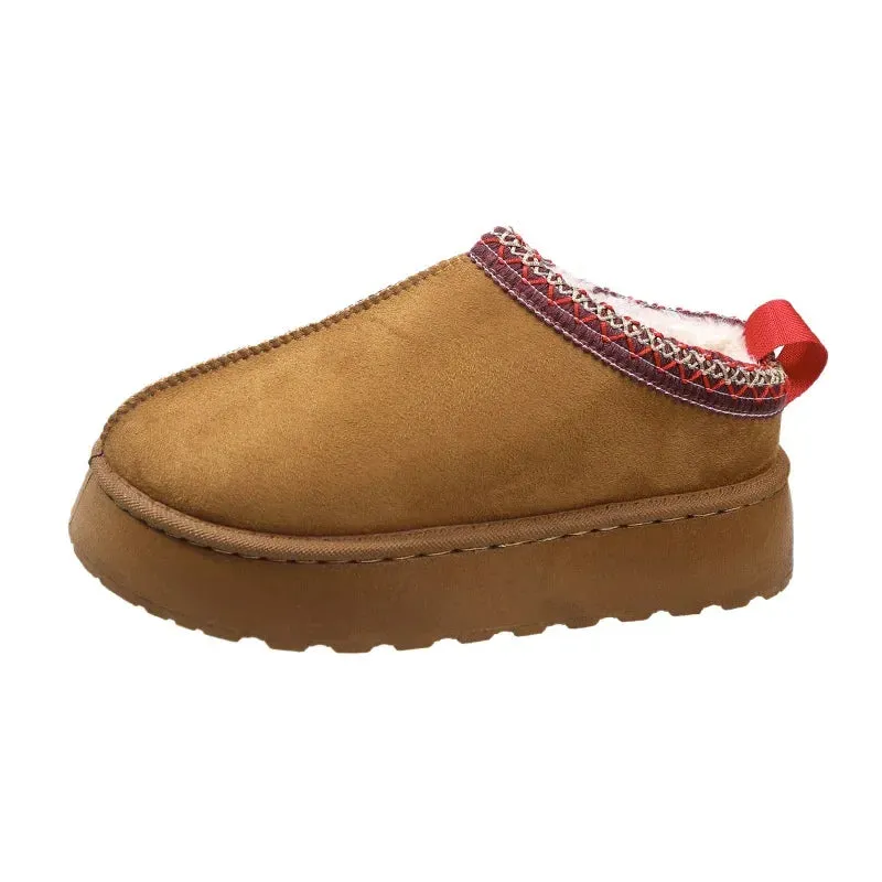 Winter Warm Snow Boots Women Chunky Platform Plush Ankle Boots for Woman Suede Cotton Padded Shoes Waterproof Slippers Loafers