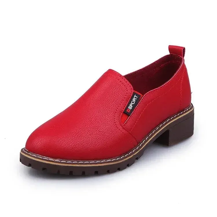 Women Flat Lace-Up Oxford Shoes Soft Leather Sneakers Low Medium Pumps Slip on Loafers Summer Footwear for Woman 2024
