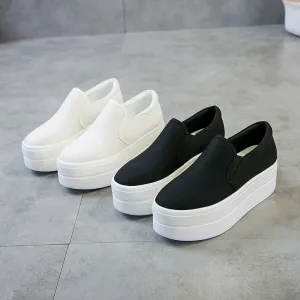 women flat platform canvas shoes canvas flats women casual shoes girls Student thick soled Loafers Lady Slip on 789