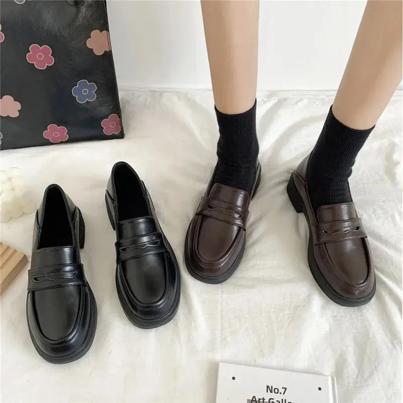 Women's loafers Shoes Mary Jane Shoes Oxfords loafers women Girls Japanese School Jk Uniform Lolita Shoes College Gothic shoes