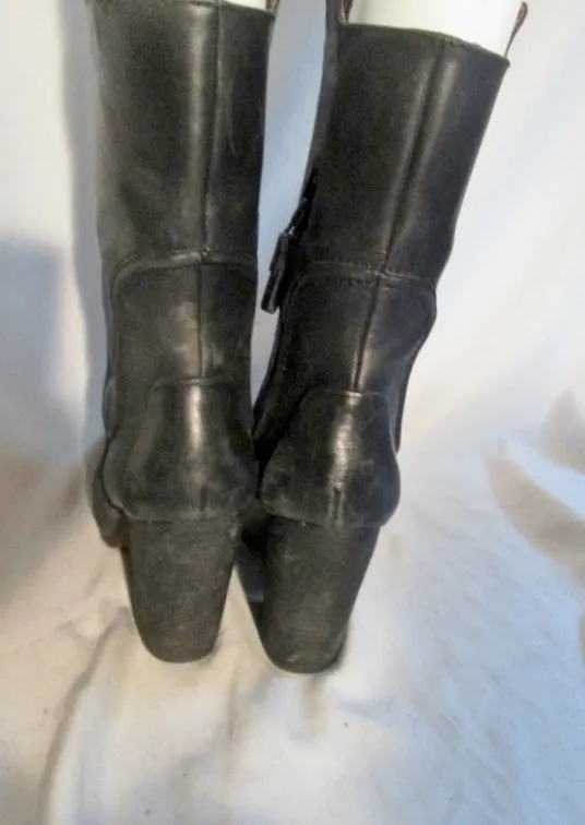 Womens MODERN VINTAGE THEO Western Cowboy Leather Cowgirl BOOT 6.5 Black ROCKER Buckaroo