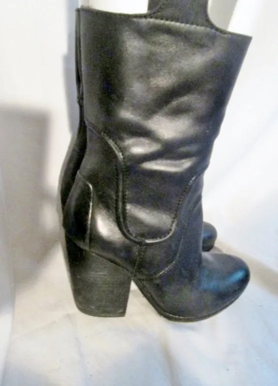 Womens MODERN VINTAGE THEO Western Cowboy Leather Cowgirl BOOT 6.5 Black ROCKER Buckaroo